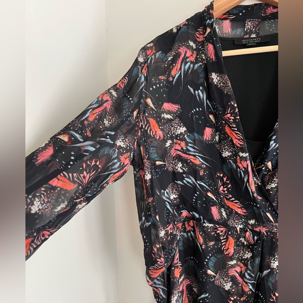 All Saints Valero Flutter Dress 8 - Picture 12 of 12